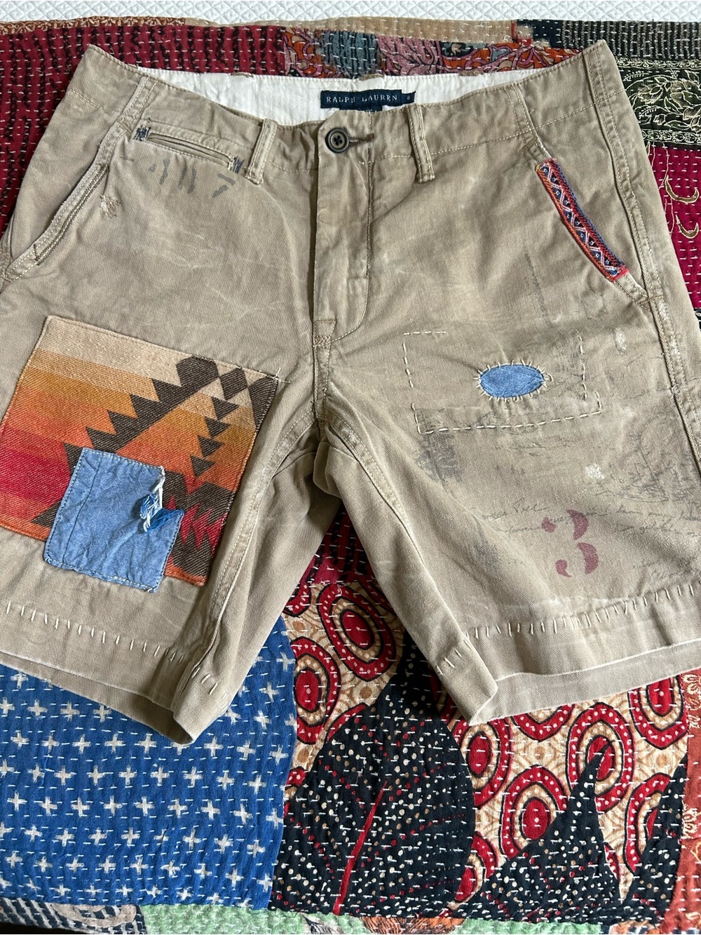 Polo Ralph Lauren Vintage Aztec Chino Patchwork Shorts